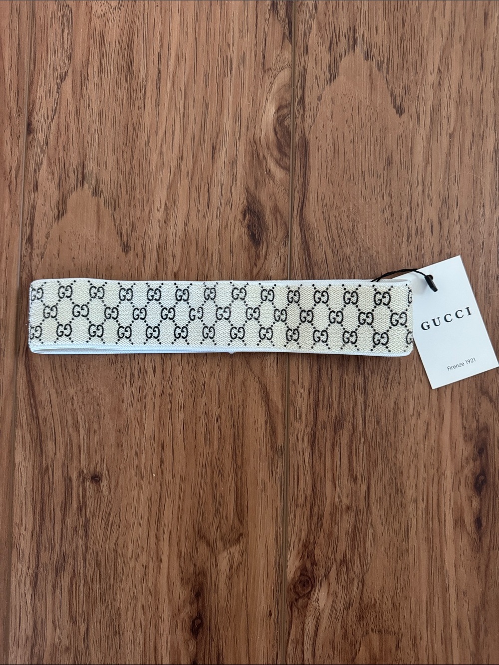 Gucci Cream and Black GG Monogram Headband